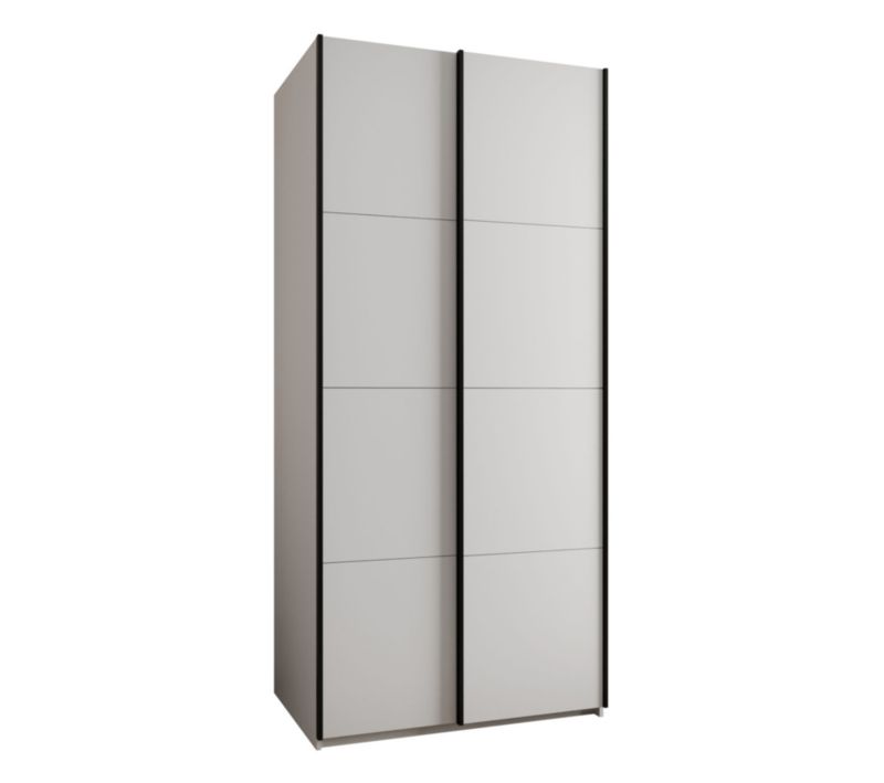 Szafa przesuwna Abiks LUX wysoka szer.100cm biały/biały/czarny 1szt.