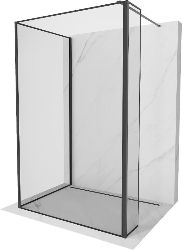 Ścianka prysznicowa walk-in Mexen Kioto czarny wzór 140x120x30 cm 1 szt.