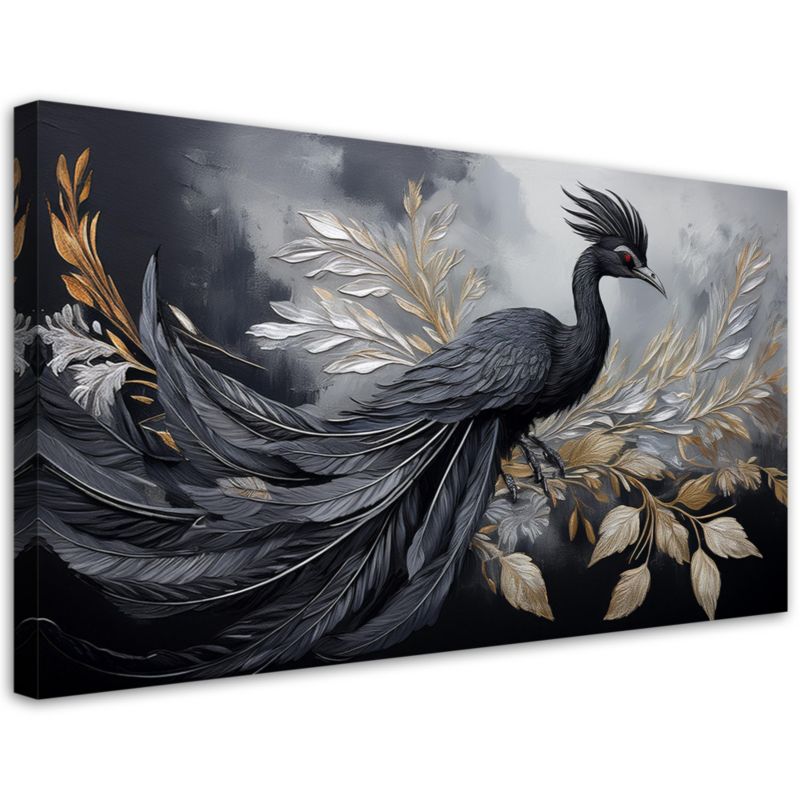 Obraz na płótnie Feeby 120x60cm Paw Ptaki Zwierzęta Glamour 1 szt.