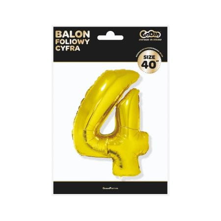 Balon foliowy Cyfra złota "4" - Wielkość 92cm
