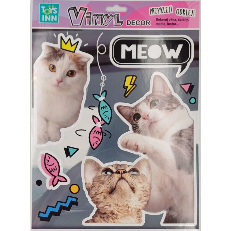 Naklejki winylowe zwierzaki - koty meow