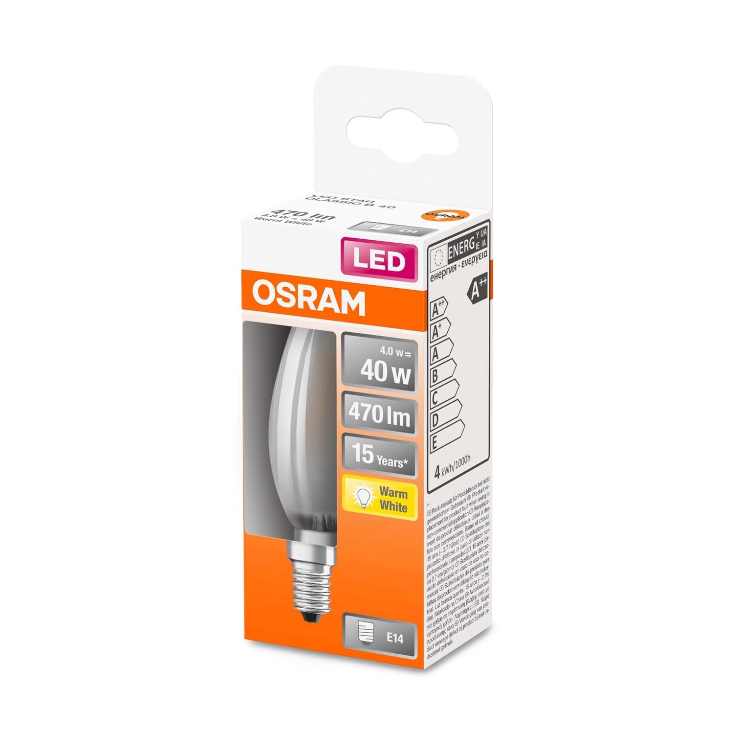 Osram Żarówka LED STAR CLASSIC B40 GL FR 4W E14 470 lm 2700K