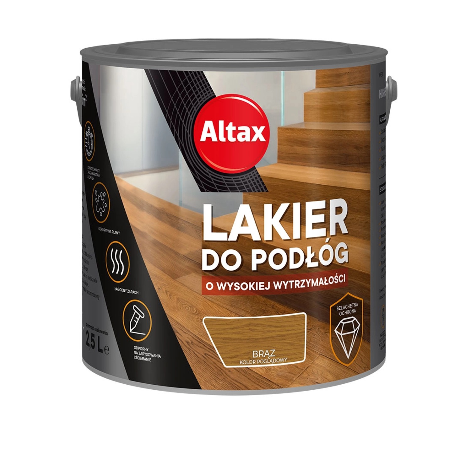 Altax Lakier do podłóg brązowy półmat 2,5L