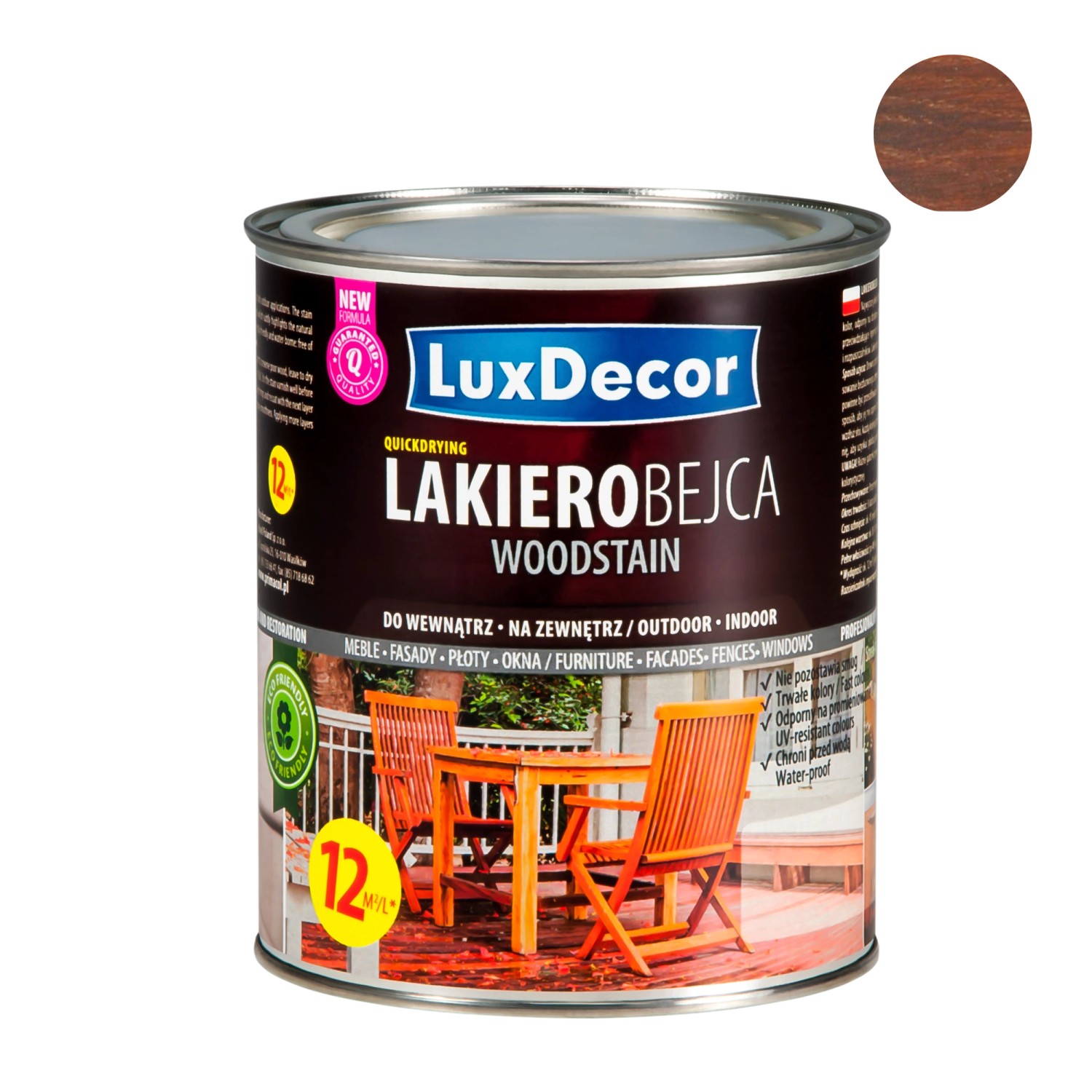 LuxDecor Lakierobejca do drewna orzech 750 ml