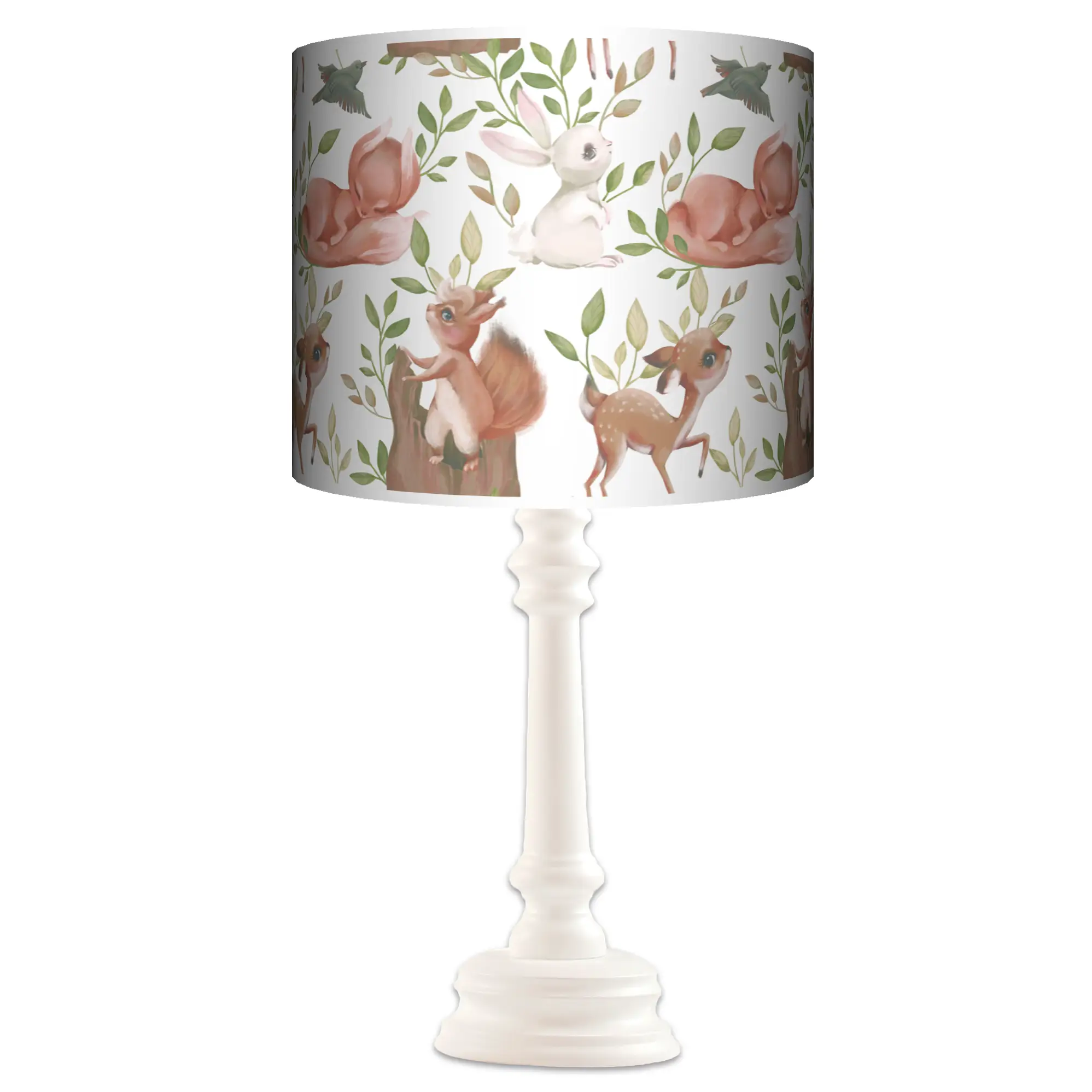 Lampa stojąca QUEEN Forest Story na bieli - kolor podstawy do wyboru FL - błękitny