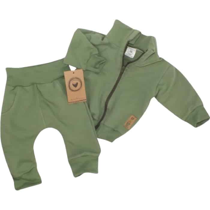 DRES NIEMOWLĘCY 2 CZĘŚCIOWY BAWEŁNIANY BEZ KAPTURA KHAKI ZZ - 80