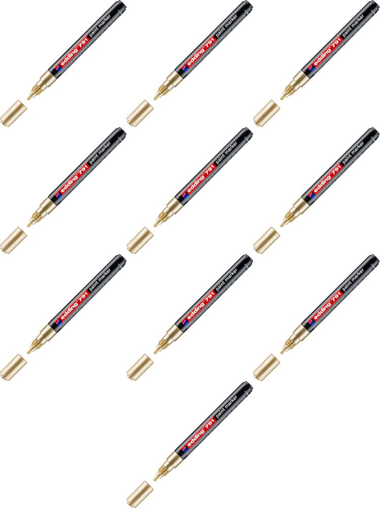 10x Marker olejowy edding, 791, okrągła, 1-2mm, złoty