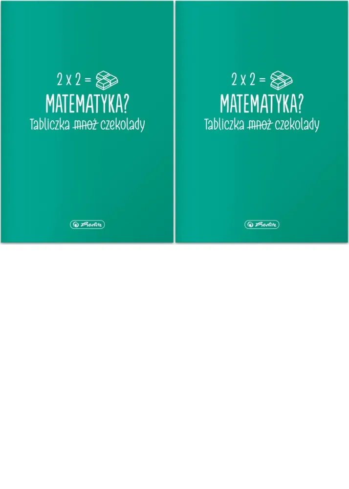 2x Zeszyt przedmiotowy w kratkę Herlitz Matematyka, A5, miękka oprawa, 60 kartek, zielony