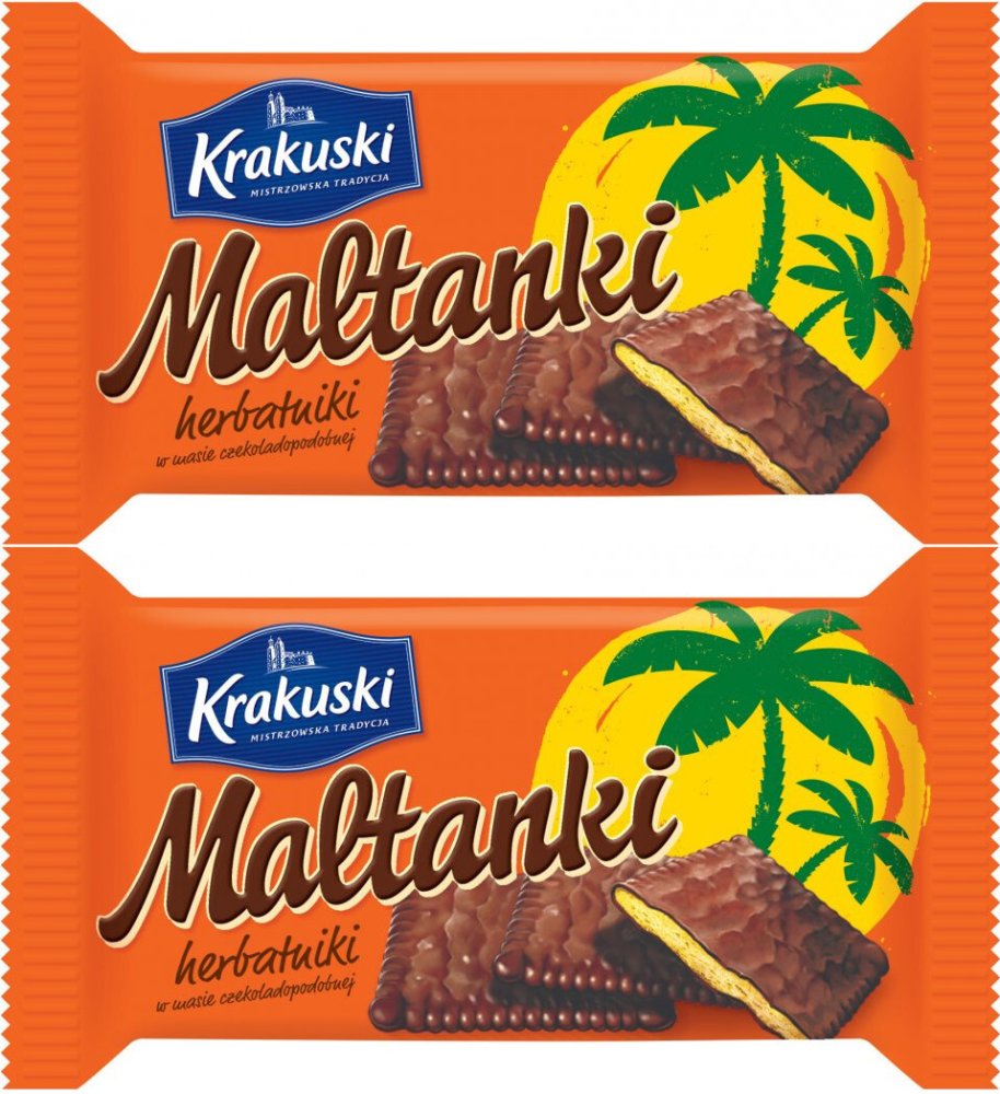 2x Herbatniki Krakuski Maltanki, czekoladowy, 80g