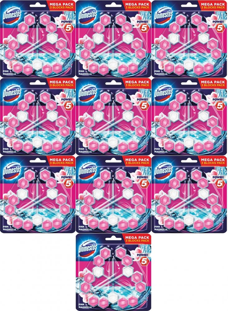 10x Zawieszka do WC Domestos Power 5, magnolia, 3x55g
