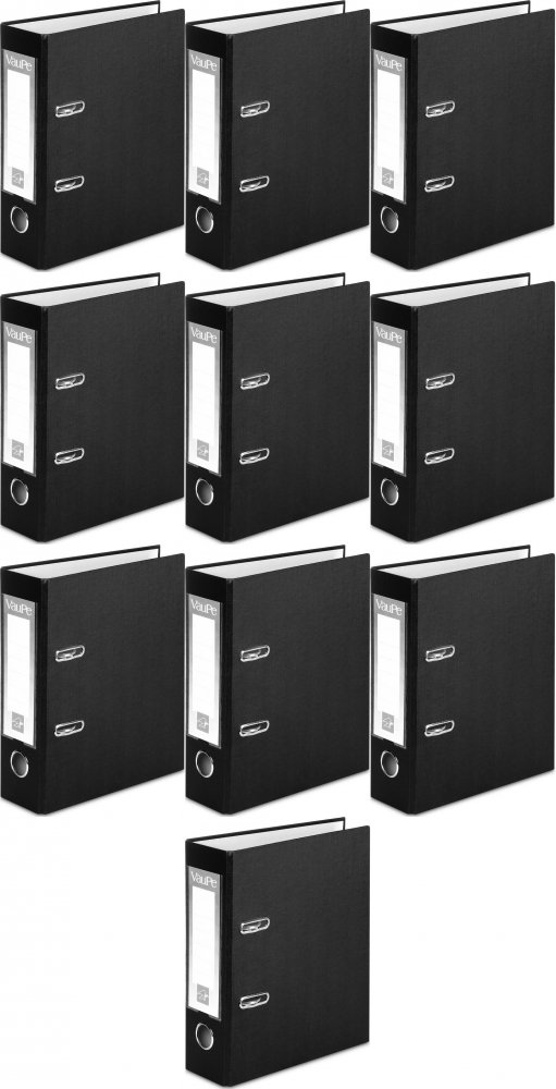 10x Segregator A5 VauPe FCK, 75mm, do 500 kartek, czarny