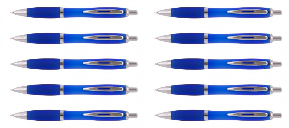 10x długopis automatyczny D.Rect 1304, 1mm, niebieski