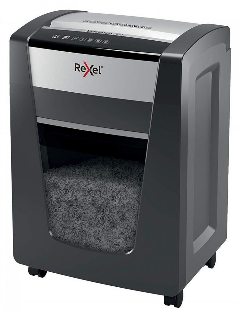 Niszczarka Rexel Momentum X420, konfetti 4x40mm, 20 kartek, P-4 DIN, czarny