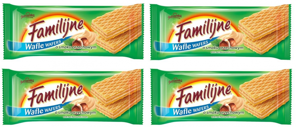 4x wafle Familijne, orzechowy, 180g