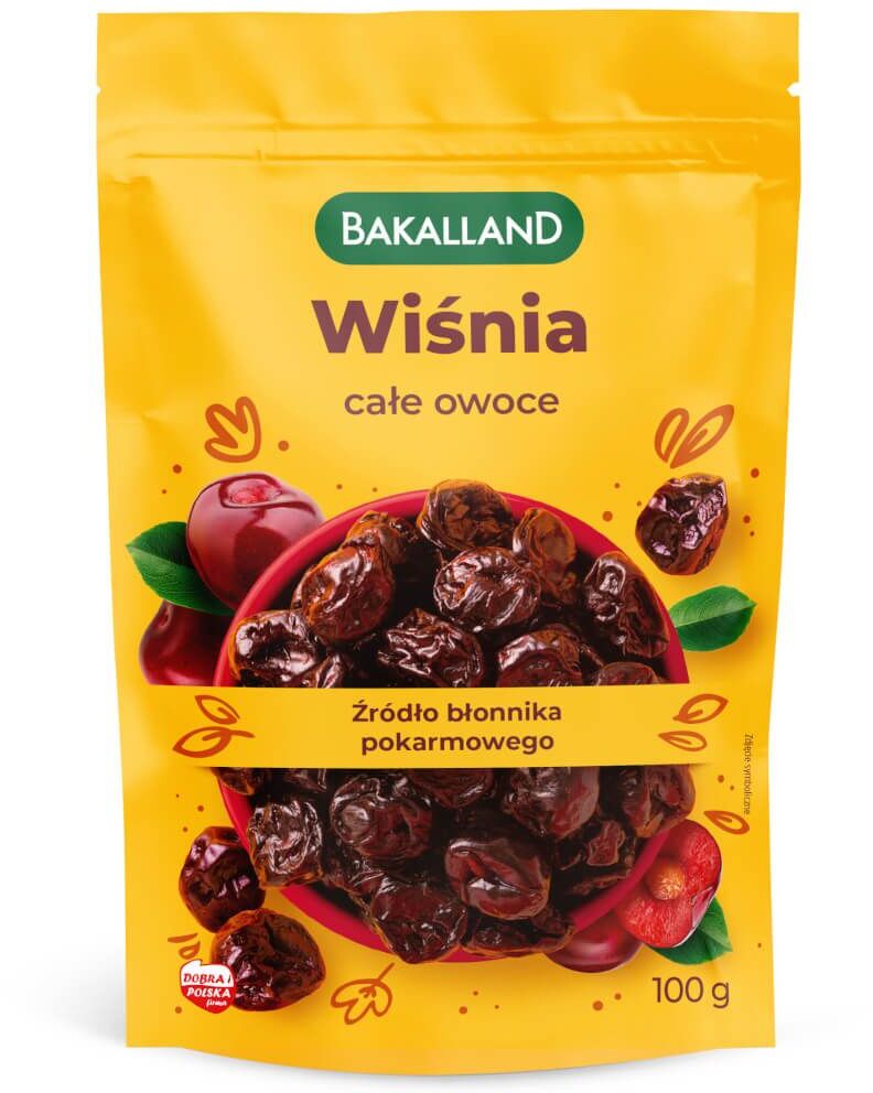 Wiśnie kandyzowane całe owoce Bakalland, 100g