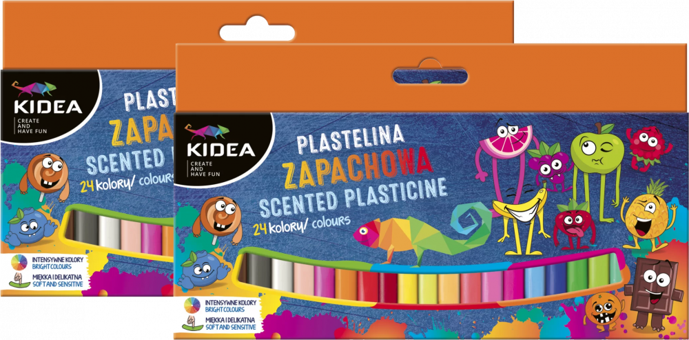 2x Plastelina zapachowa Kidea, 24 sztuki, mix kolorów