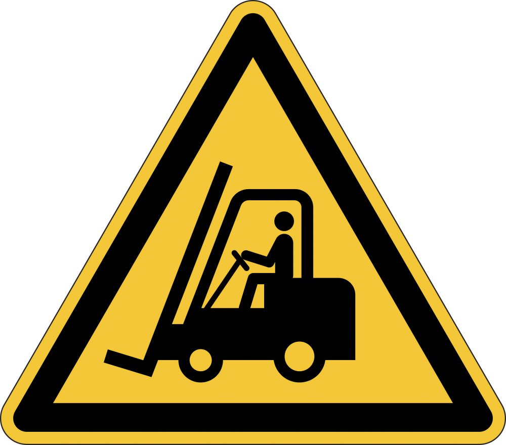 Naklejka podłogowa/znacznik Durable, symbol „Uwaga, urządzenia transportowe”, 1 sztuka