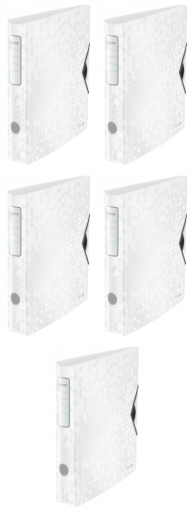 5x Segregator A4 Leitz 180° Active Wow, 65mm, do 350 kartek, biały