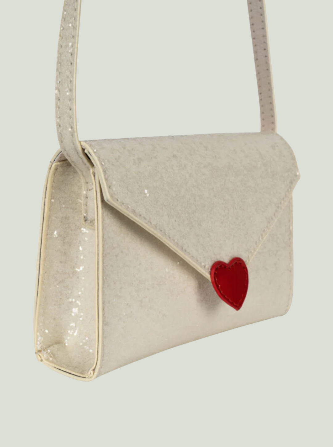 TORBA NA RAMIĘ LOVE LETTER BAG CREAM GLITTER Konges Sløjd