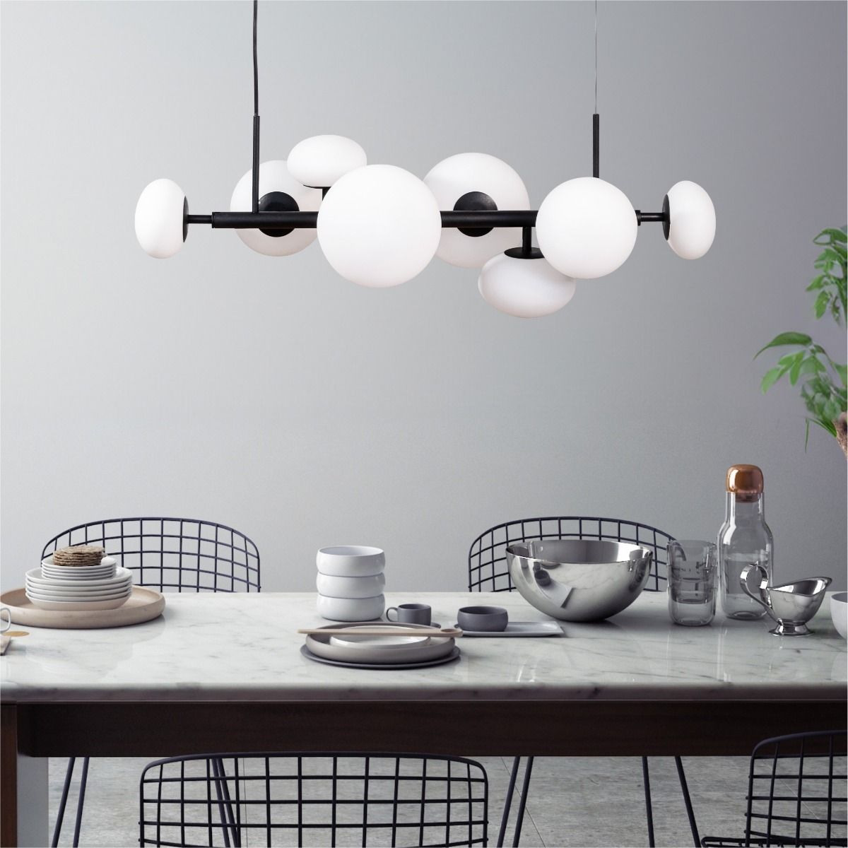 Zuma Line Omi lampa wisząca 8x5 W czarna 1192