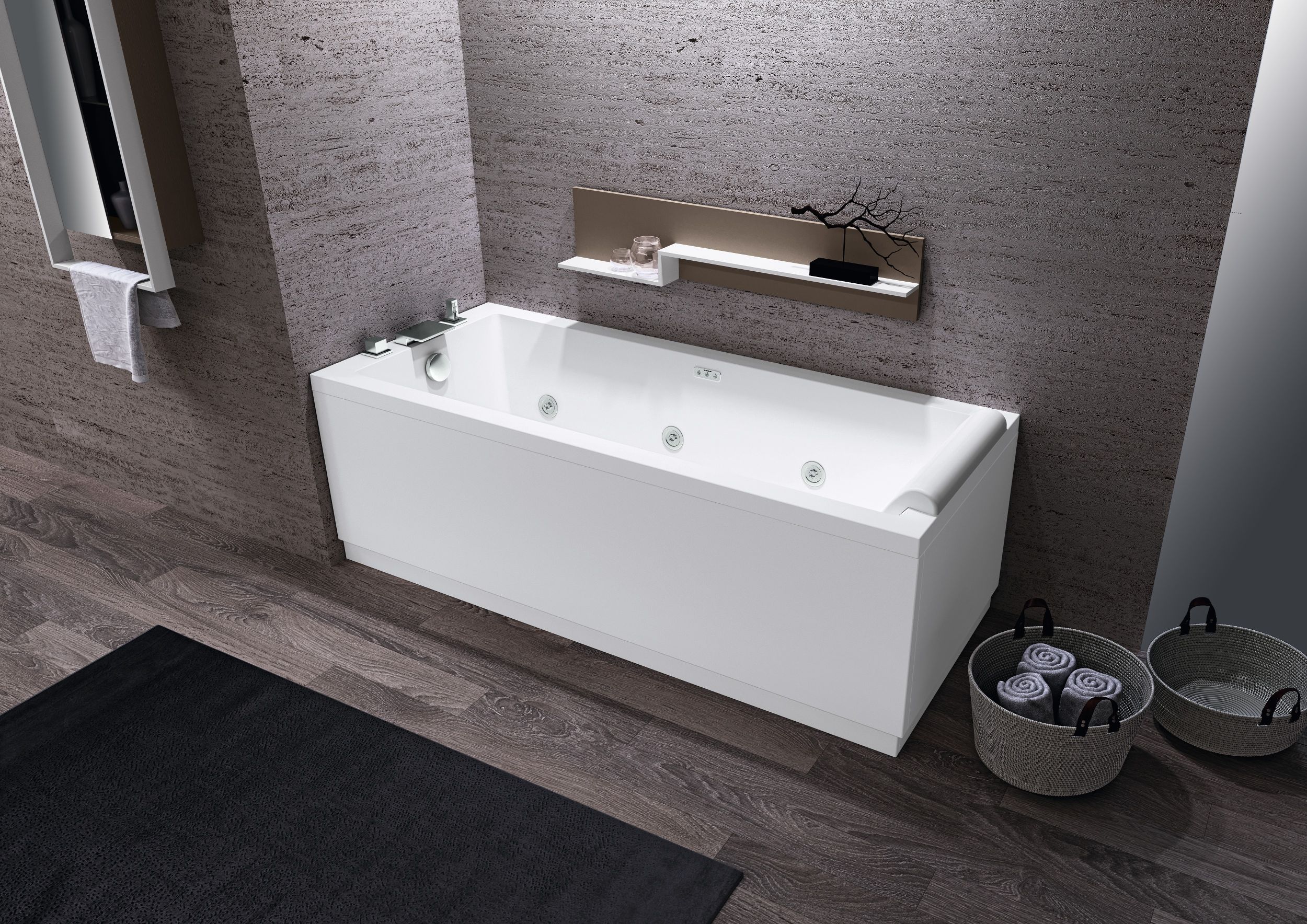 Novellini Calos 2.0 wanna prostokątna 150x70 cm z hydromasażem wodno-powietrznym Hydro Plus biała C2415070PC-A0K
