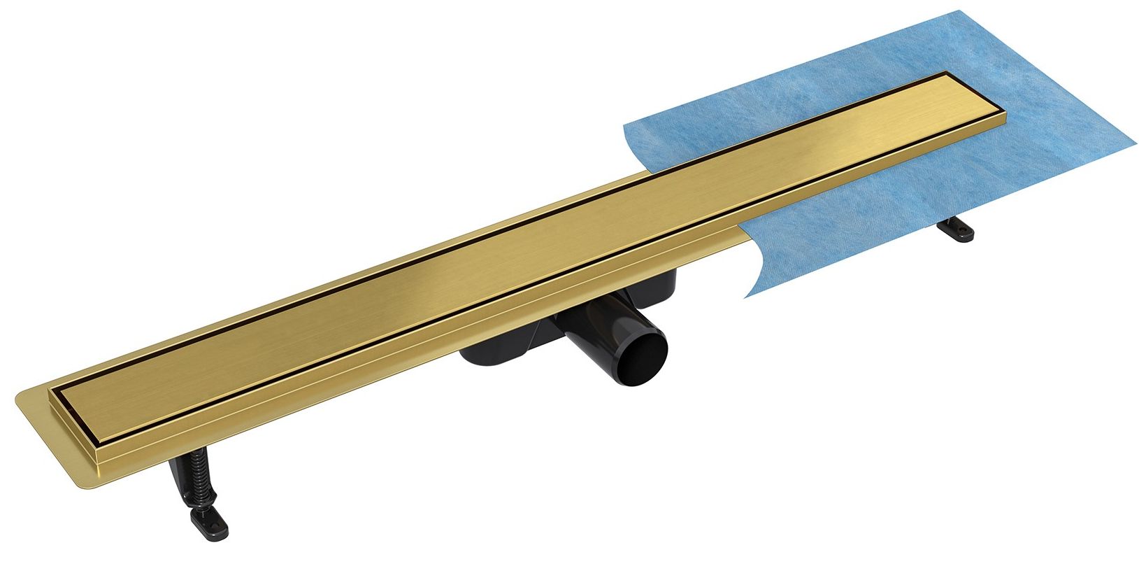 Besco Virgo Gold Duo odpływ prysznicowy 60 cm złoty szczotkowany OL-60-VG