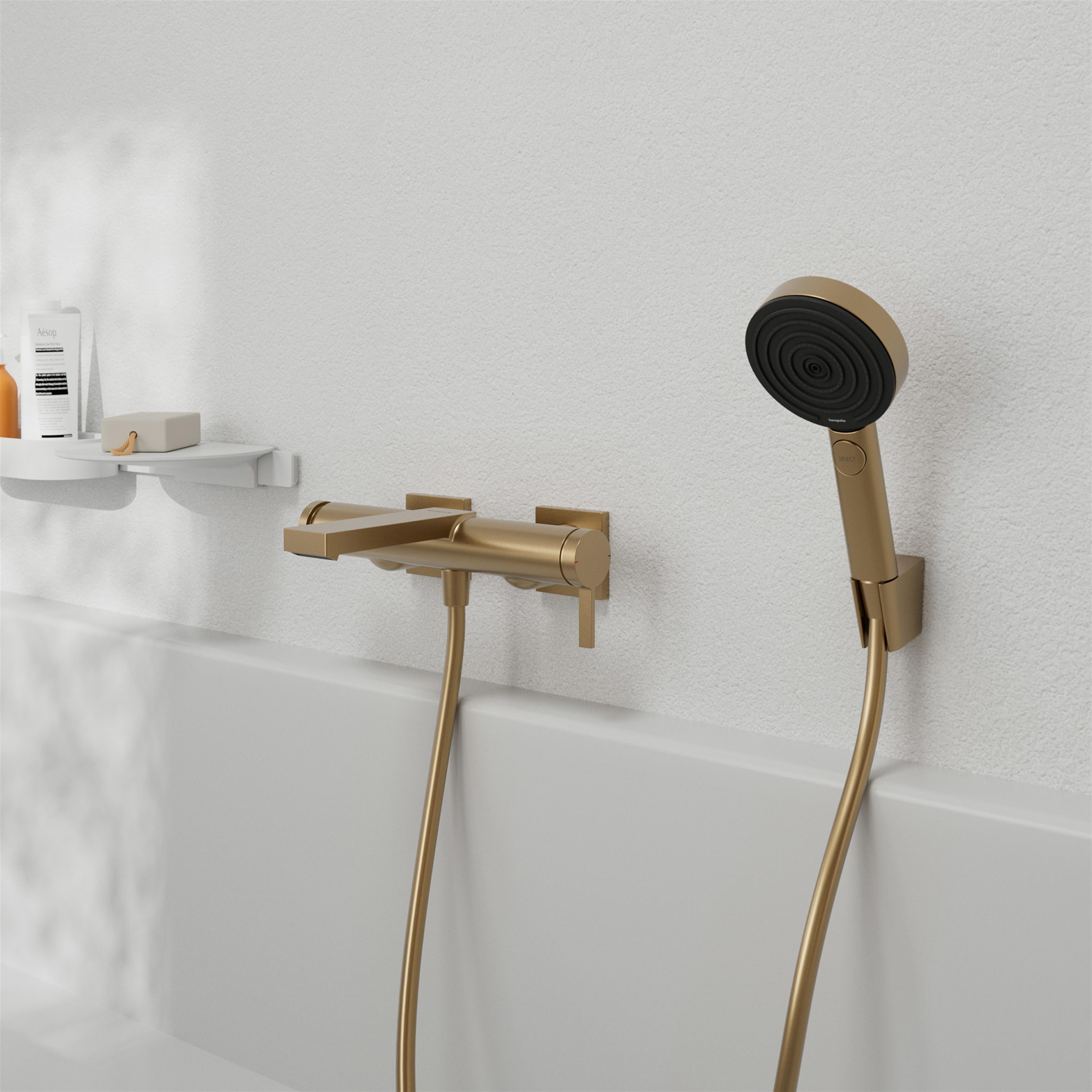 Hansgrohe Tecturis E bateria wannowo-prysznicowa ścienna brąz szczotkowany 73420140