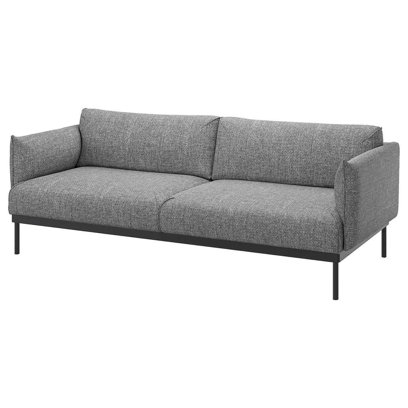 IKEA ÄPPLARYD sofa 3-osobowa, Lejde szary-czarny, Wysokość podłokietnika: 72 cm