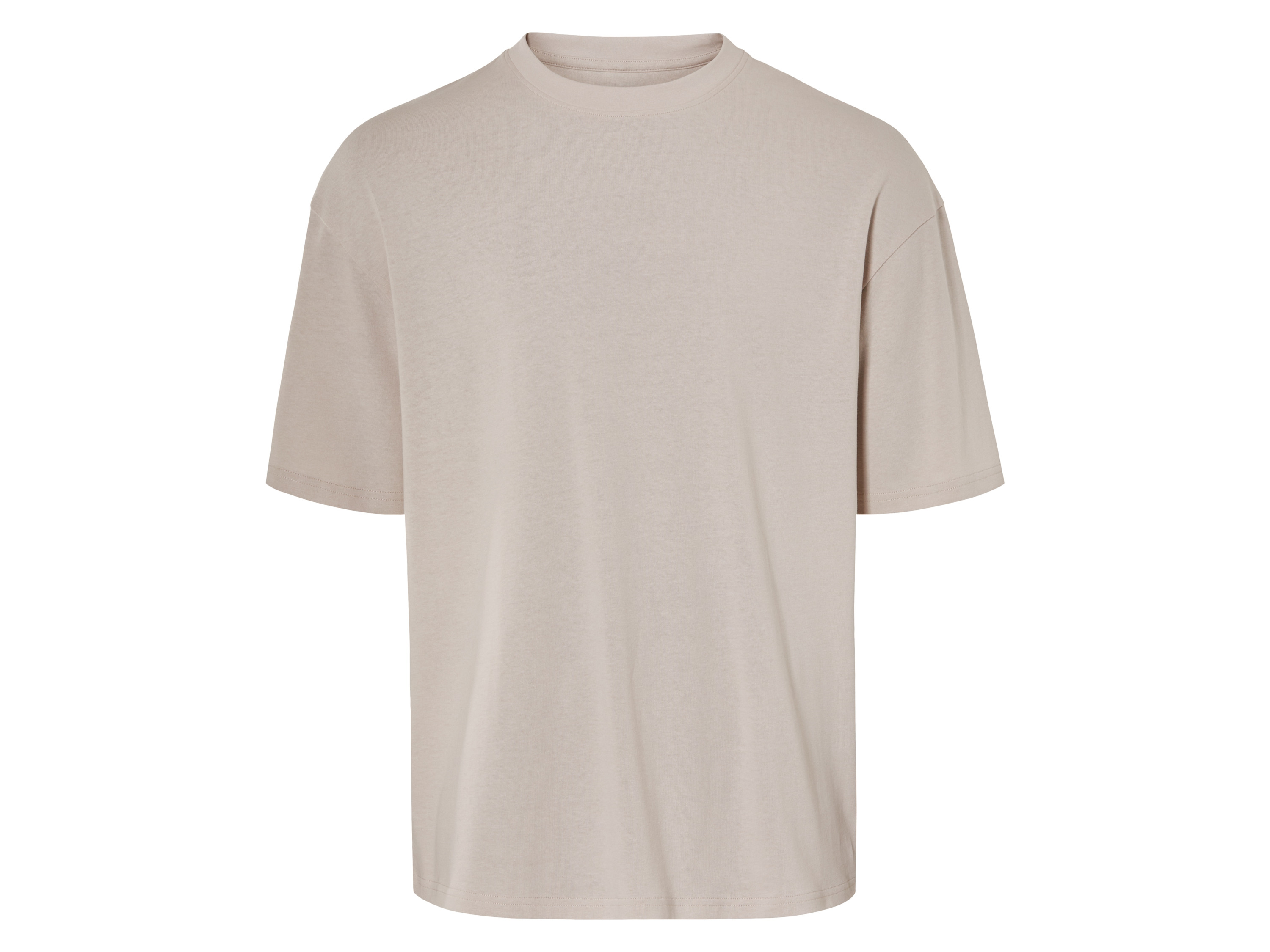 Livergy T-shirt oversize męski z bawełny Biały, L 52/54