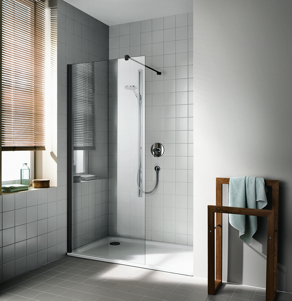 Darmowa Dostawa - Ścianka prysznicowa walk-in 90 cm Kermi Cada XS Czarny Soft CKTWF090203PK