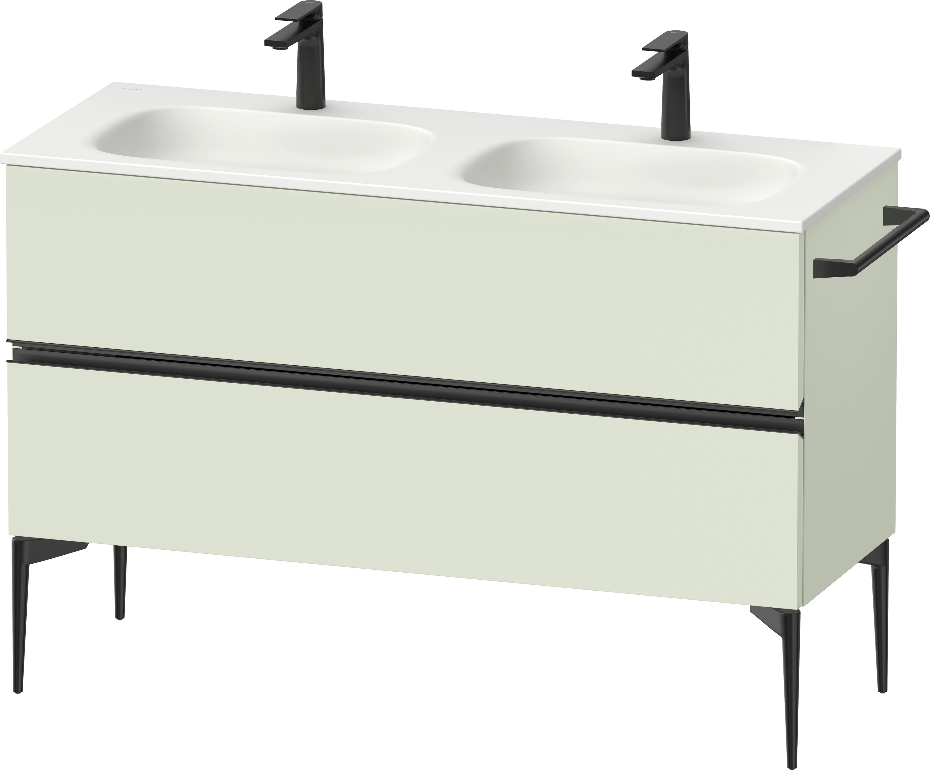 Darmowa Dostawa - Szafka 128x47.7x59.2 cm podumywalkowa wisząca czarna-zielona Duravit Sivida SV46540BDHH0000