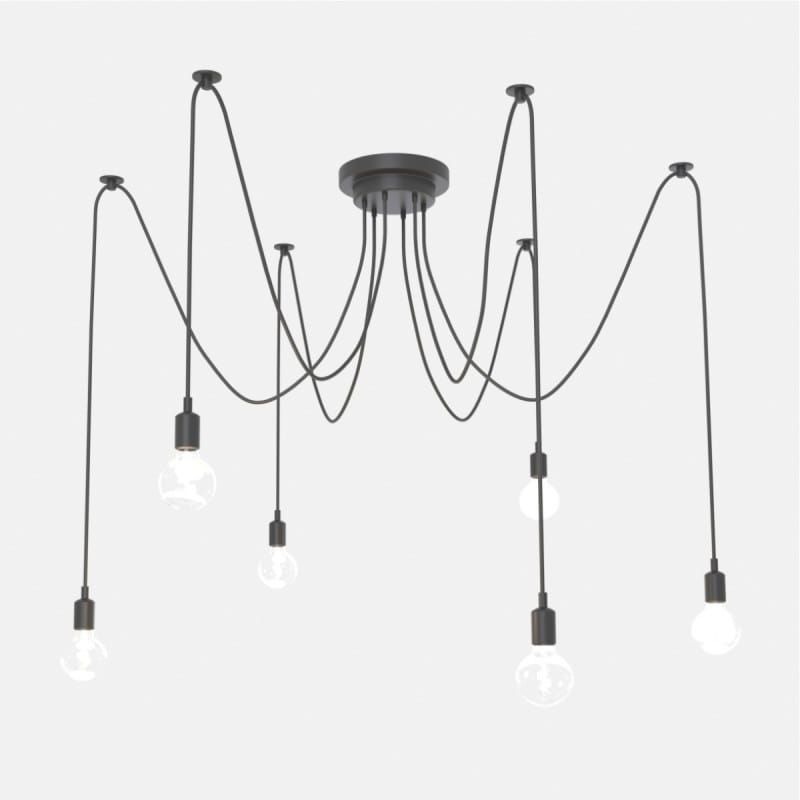 Darmowa Dostawa - Lampa wisząca 6x30 W czarna Abruzzo Spider ABRSPIDER6XE27