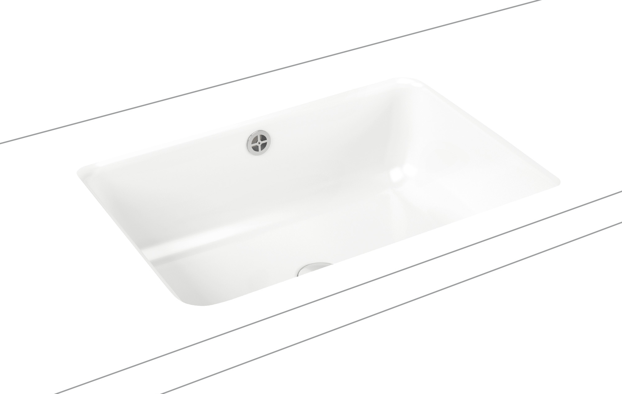 Darmowa Dostawa - Umywalka 59.6x42.6 cm prostokątna podblatowa biała Kaldewei Cayono 913706000001