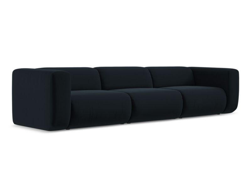4-osobowa kanapa modułowa Makamii Ekahi z weluru 319x89 cm królewski niebieski 1 szt.
