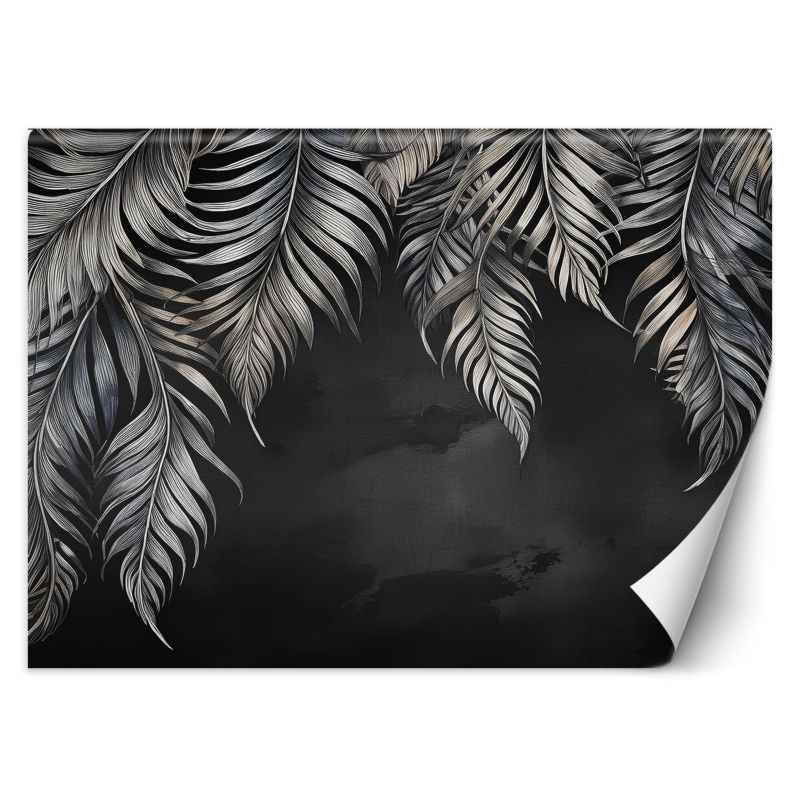 Fototapeta Feeby Liście tropikalne szare 150x105 1 szt