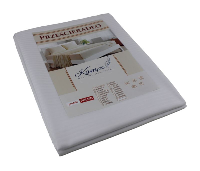 Prześcieradło tradycyjne hotelowe pasek 4 mm 240x260 1 szt.
