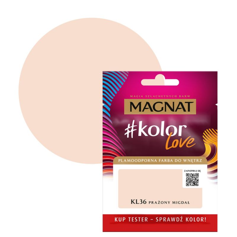 Tester farby plamoodpornej Magnat #kolorLove KL36 prażony migdał 0,025 l