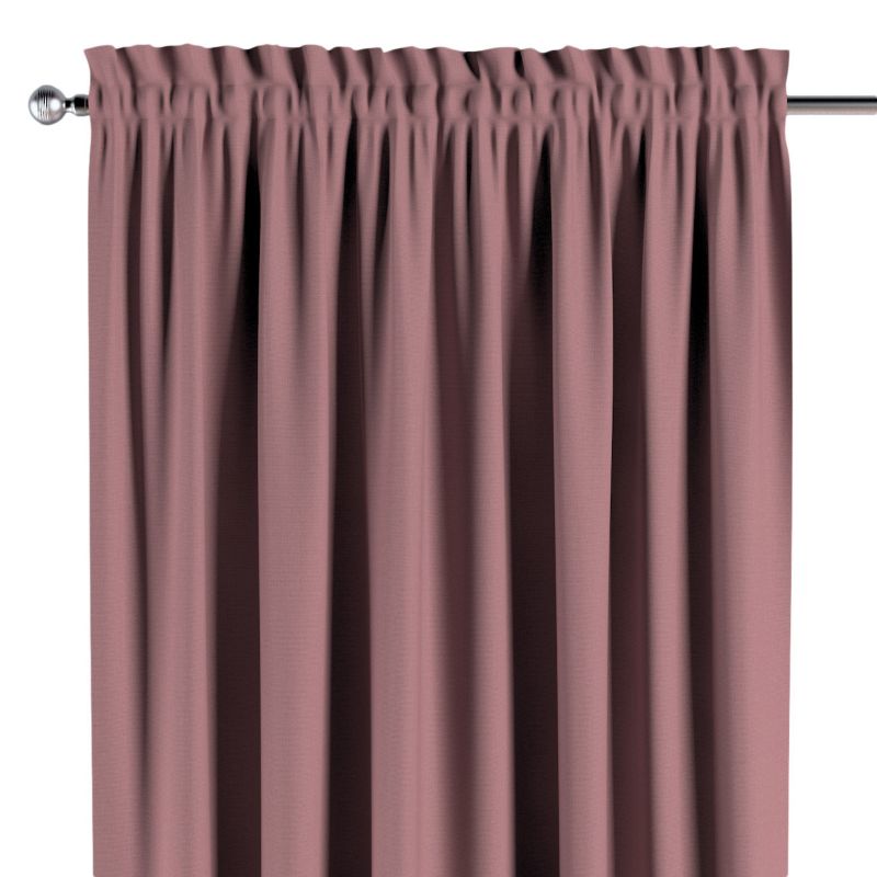 Zasłona na kanale z grzywką Dekoria 130x245 cm Cotton Panama zgaszony róż 1 szt.