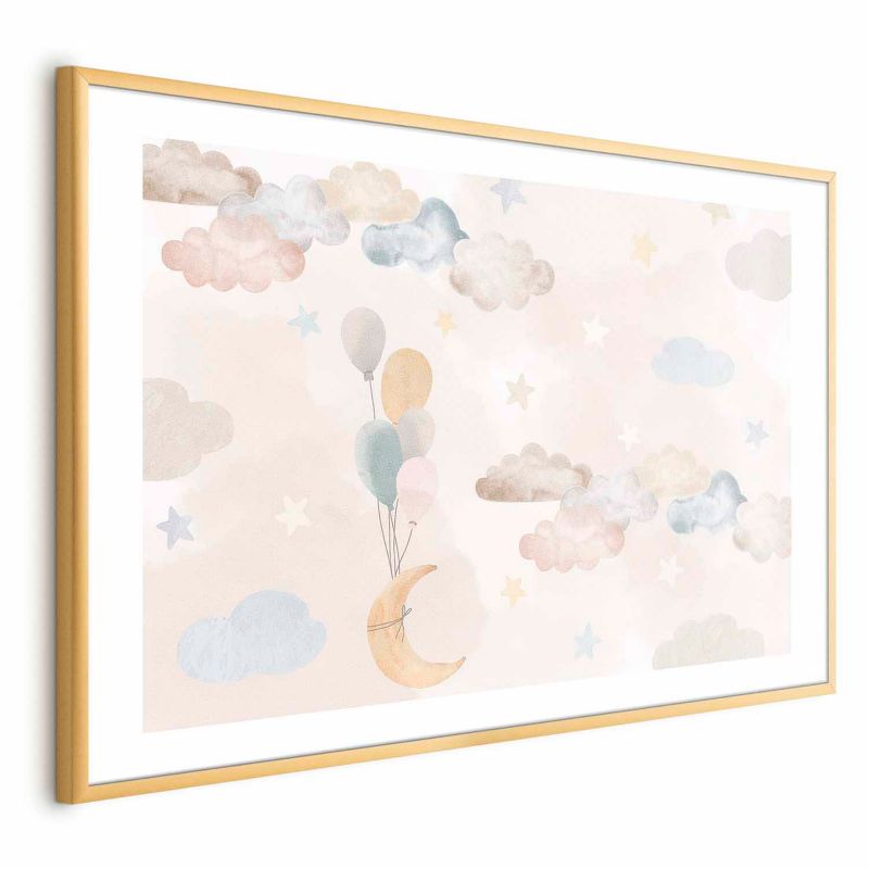 Plakat Artgeist Bajkowe niebo 60x40 cm z ramą złotą 1 szt