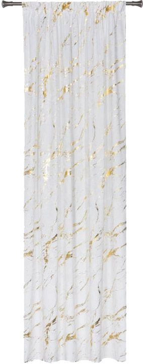 Zasłona na taśmie Splendid Gale 140 x 270 cm biała / złota