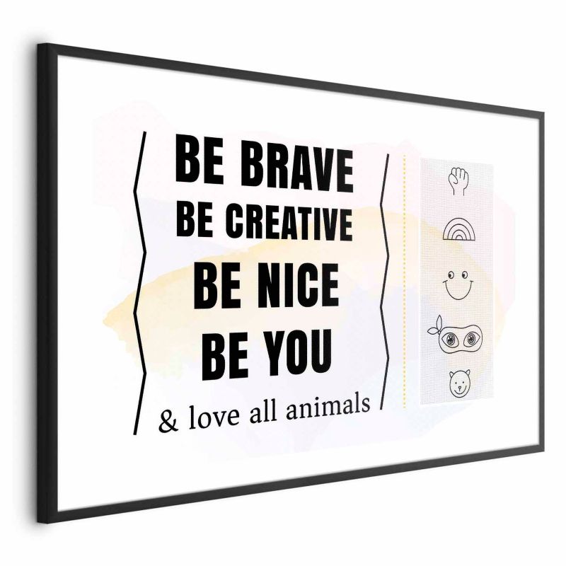 Plakat Artgeist Bądź sobą 90x60 cm z ramą czarną 1 szt
