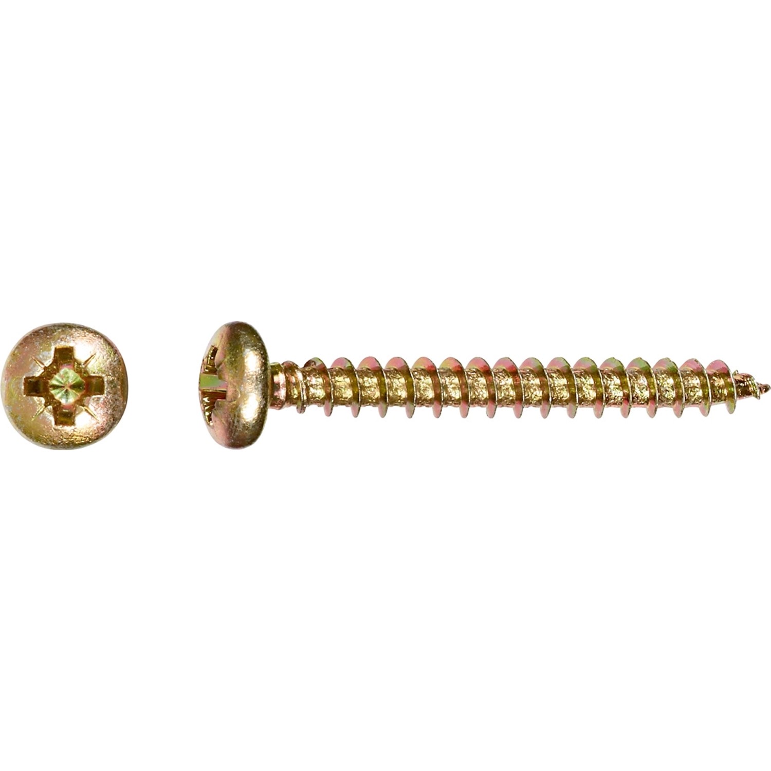 LUX Wkręt uniwersalny z łbem walec PZ 4,5 mm x 30 mm ocynk żółty 20 szt