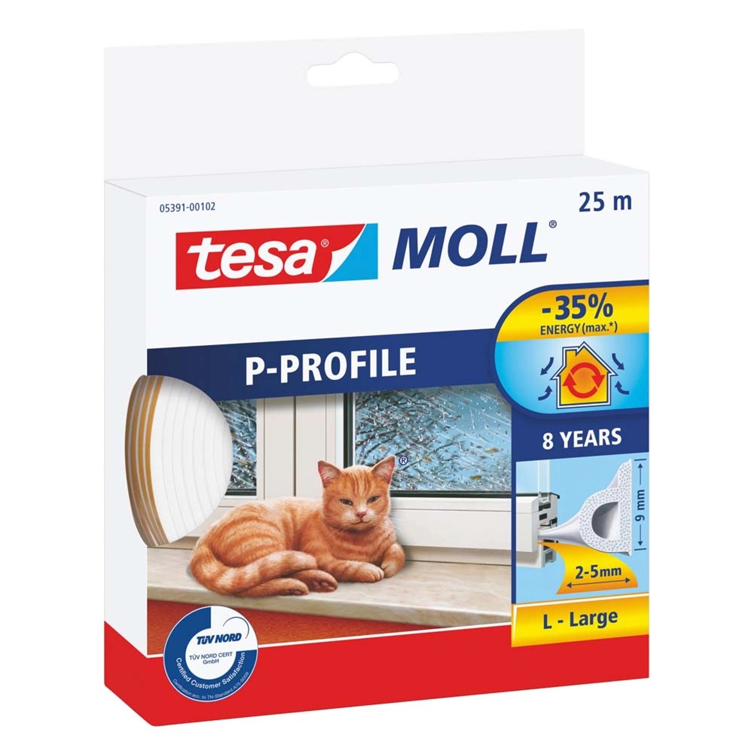 Tesa Uszczelka profil P biała 25 m