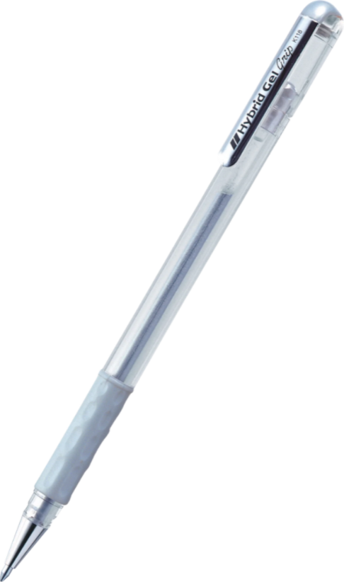 Długopis żelowy Pentel Hybrid Gel K118, 0.8mm, srebrny