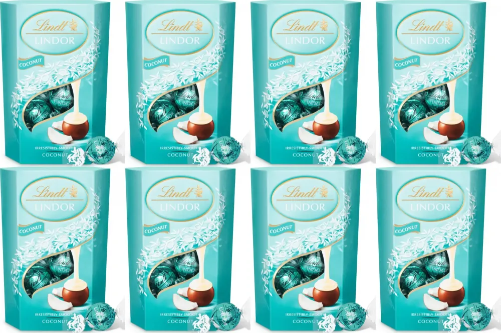 8x Praliny Lindt Lindor Assorted, czekoladowy z nadzieniem kokosowym, 200g
