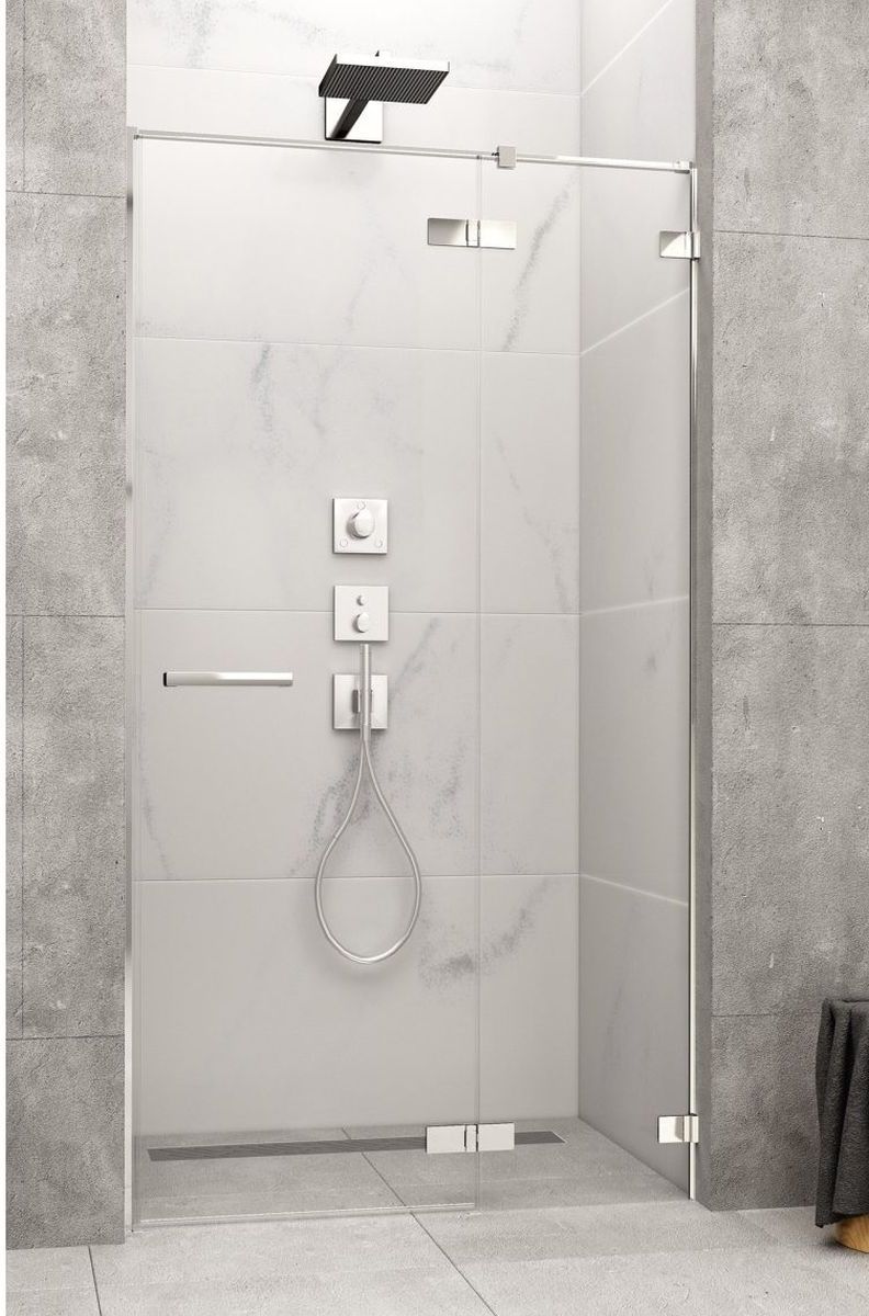 Radaway Arta DWJ II drzwi prysznicowe 100 cm ze ścianką stałą prawe chrom+/szkło przezroczyste 386441-03-01R/386012-03-01R
