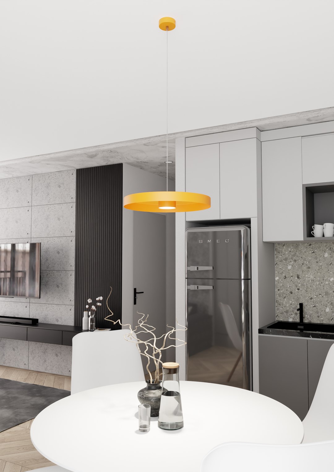Emibig Solis lampa wisząca 1x12 W żółta 1465/1S