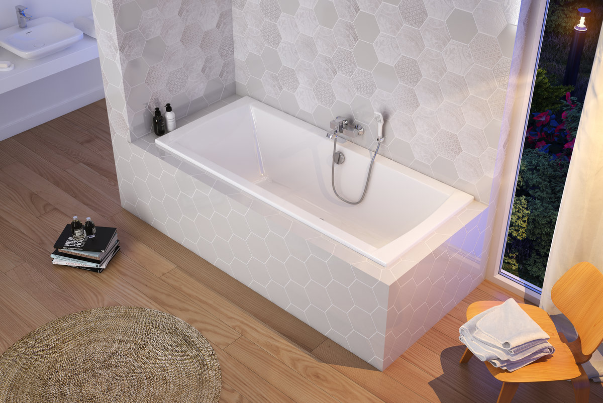 Excellent Aquaria Lux wanna prostokątna 179,5x79,5 cm biała WAEX.AQU18WH
