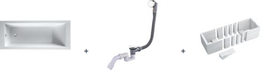 Zestaw Oltens Langfoss wanna prostokątna 170x70 cm z syfonem Oster i nośnikiem Schedpol Stabilsound LED (10004000, 03001100, 1028LED) - Wysyłka w 24h