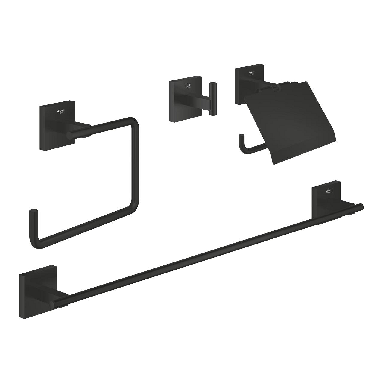 Grohe Start Cube zestaw akcesoriów łazienkowych czarny mat 411152430